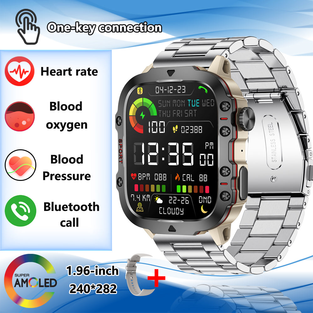 Premium Men's Smartwatch – Full Circle Touch, Bluetooth Call, IP67 Waterproof, Fitness & Health Tracking, 1.3" HD Screen,  