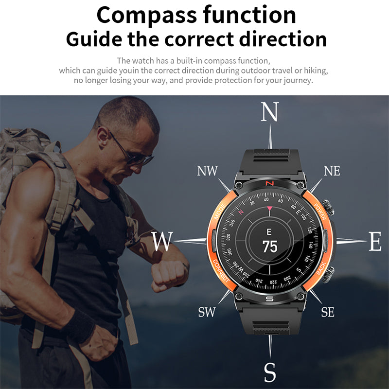 Premium Smartwatch for Men – Full Circle Touch Screen, Bluetooth Call, Waterproof, Heart Rate & Blood Pressure Monitoring,