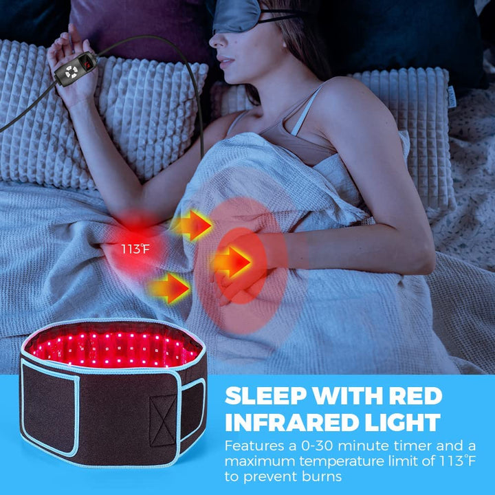 Premium Red & Infrared Light Therapy Belt - 850nm & 660nm LED Slimming Wrap for Fat Burning, Pain Relief, and Full Body 