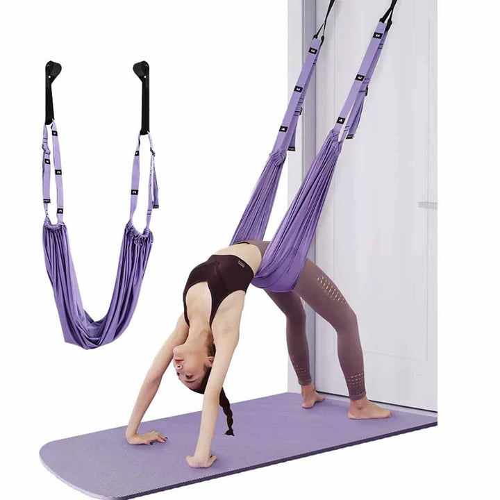 Premium Aerial Yoga Strap – Adjustable Stretching & Inversion Belt for Leg Splits, Flexibility Training, with Metal Buckle