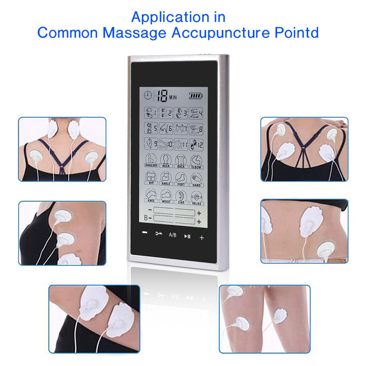 Premium EMS Professional Muscle Stimulator - 4 Output Channels, 24 Modes, Pain Relief Tens Machine, Adjustable Timer & 