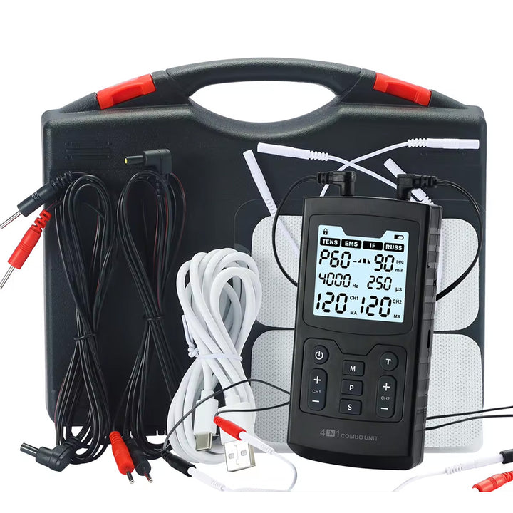 Premium Electric Muscle Stimulator EMS TENS IF RUSS Pulse Therapy Device, 60 Modes, Adjustable Intensity, High-Frequency   