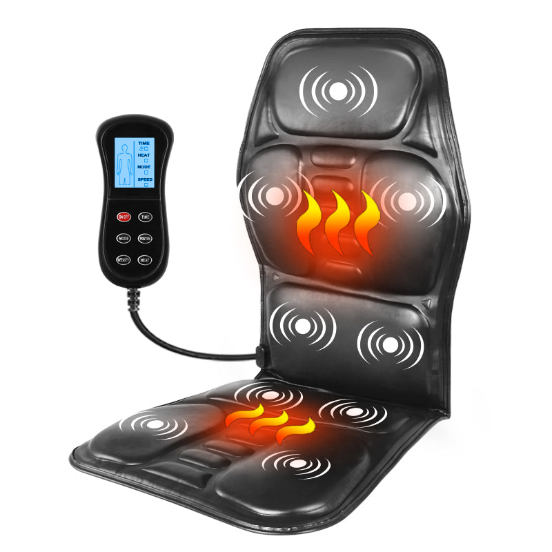 Premium Electric Massage Chair Cushion with Heating & Vibrator – 5-9 Vibration Zones, Adjustable Intensity & Temperature, 