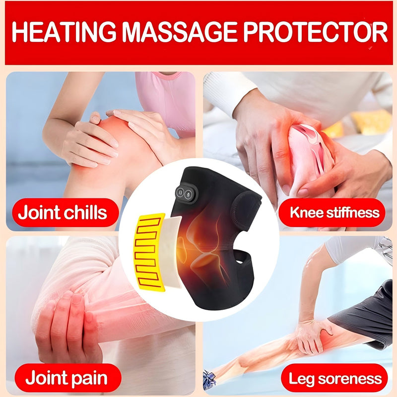 Premium Electric Heated Shoulder Brace & Knee Support with Vibration Massage, Adjustable Strap, Far Infrared Heat, USB  