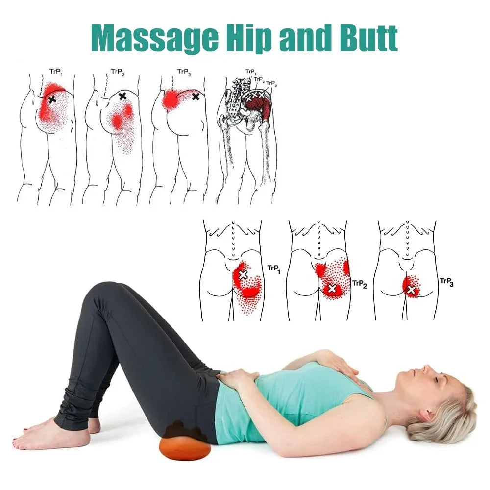 High Quality Sciatica Massager Deep Tissue Tool for Lower Back & Butt - 14 Trigger Points Myofascial Release for Hip, Glute, Pelvic, SI Joint, and Psoas Pain Relief - Compact & Portable