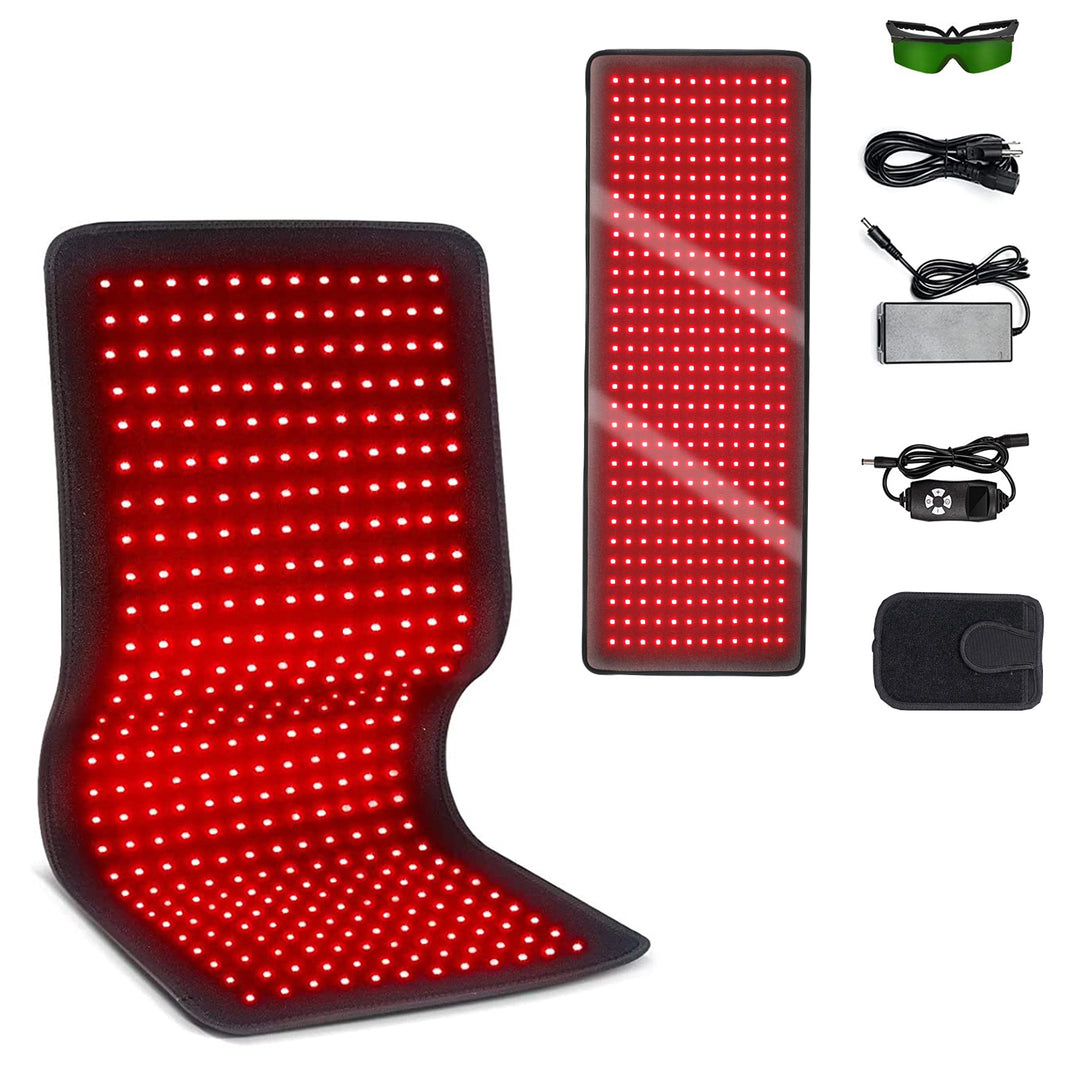 Premium Red & Infrared Therapy Belt for Body Pain Relief & Slimming – 660nm/850nm Large LED Heating Pad with 360 LEDs,  