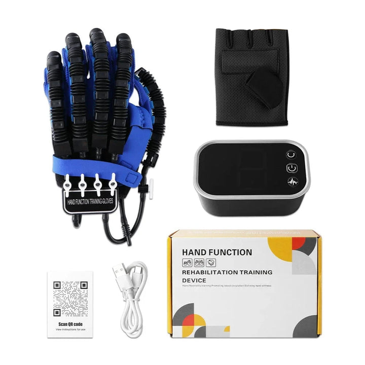 Premium Heated Rehabilitation Robot Gloves for Stroke Recovery - Intelligent Finger Trainer with Voice Announcements, Adjustable Intensity, and Hand Heating for Hemiplegia Therapy