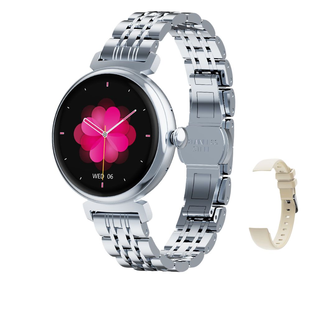 Premium Fashion Smartwatch for Women, 1.04" AMOLED Screen, Bluetooth Call, Metal Body, IP68 Waterproof, Heart Rate, Music 