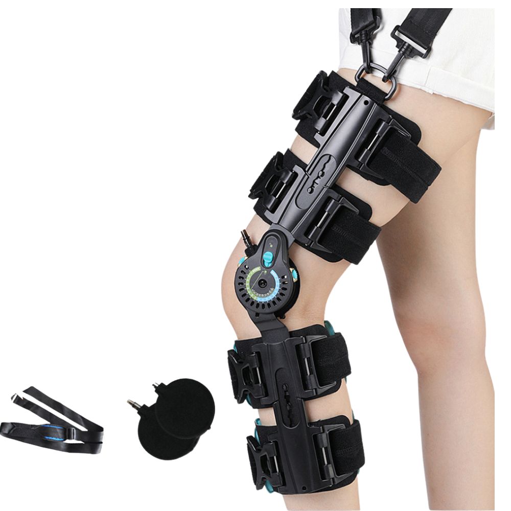 Premium Adjustable Hinged Knee Brace for Postoperative Recovery, ROM Immobilizer for ACL, MCL, Meniscus Tear, and Ligament 