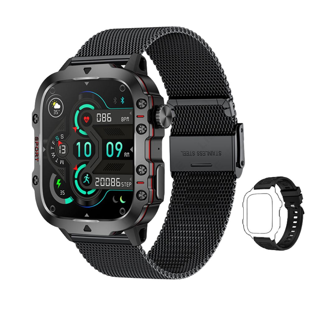 Premium Men's Smartwatch – Full Circle Touch, Bluetooth Call, IP67 Waterproof, Fitness & Health Tracking, 1.3" HD Screen,  