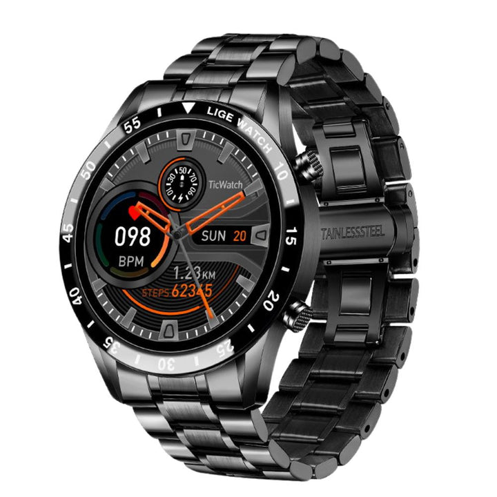 Premium Smartwatch for Men – Full Circle Touch Screen, Bluetooth Call, Waterproof, Heart Rate & Blood Pressure Monitoring,