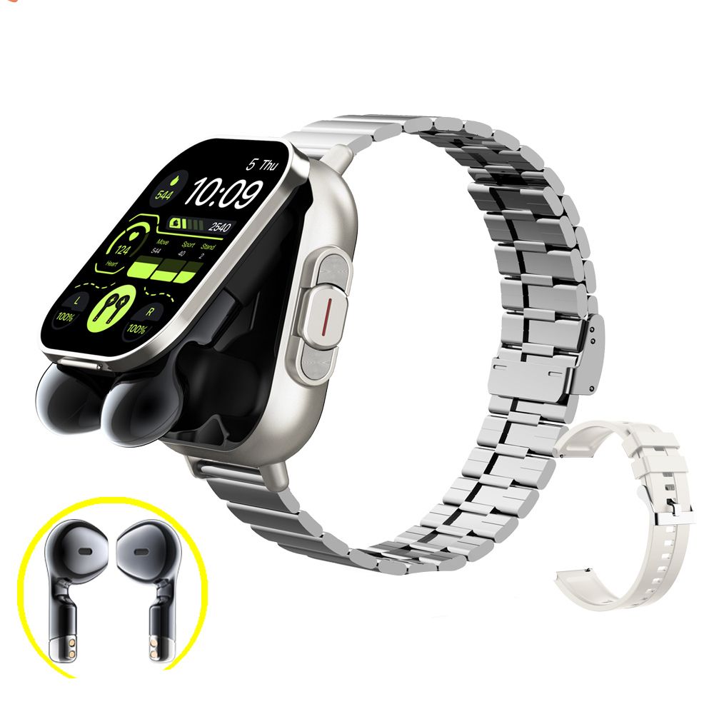 High Quality GPS Smartwatch with 2-in-1 TWS Earbuds – Bluetooth Call, Heart Rate, Blood Pressure & Health Monitoring, 