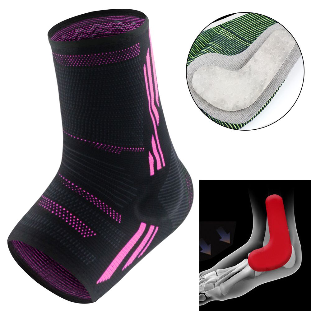 Premium Ankle Compression Sleeve for Men & Women - Silicone Gel Support, Open Toe Design, Pain Relief for Arch & Heel 