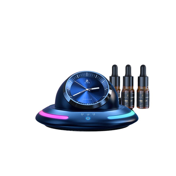 Premium Car Air Purifier & Aromatherapy Diffuser – Intelligent Clock Design, USB-C Rechargeable, French Fragrance Perfume, 