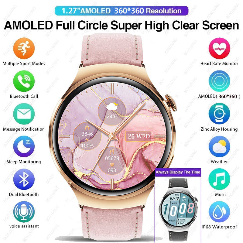 Premium Smart Watch for Women – Full Touch Screen, Fitness Tracker, Heart Rate, Blood Pressure Monitor, IP67 Waterproof,  