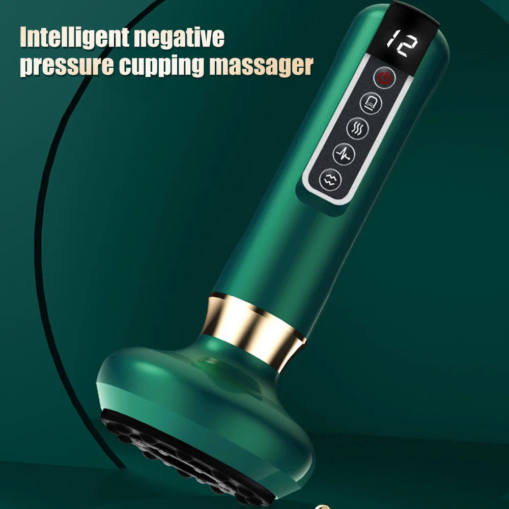 Premium Electric Cupping Massager - 12-Level Vacuum Suction, Infrared Heating, Anti-Cellulite, Body Slimming Therapy, Pain