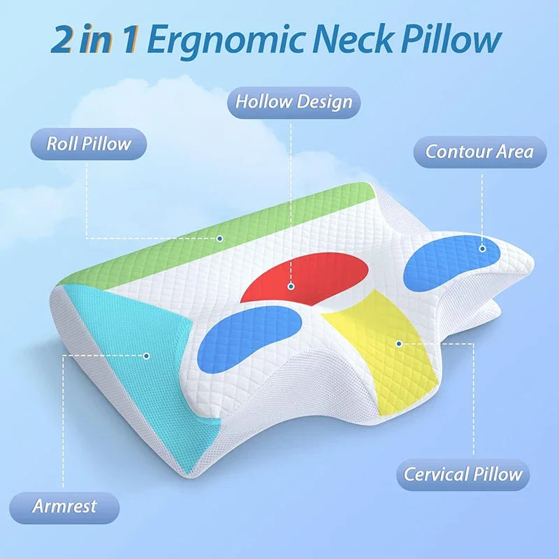 High-Quality Butterfly Memory Foam Neck Pillow for Comfortable Sleep, Slow Rebound Cervical Orthopedic Bed Pillow for Neck