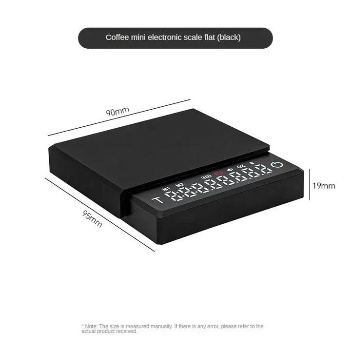 Premium Mini Espresso Coffee Scale - Smart Timer Kitchen Balance, USB Rechargeable, 2kg/0.1g Precision Measurement 