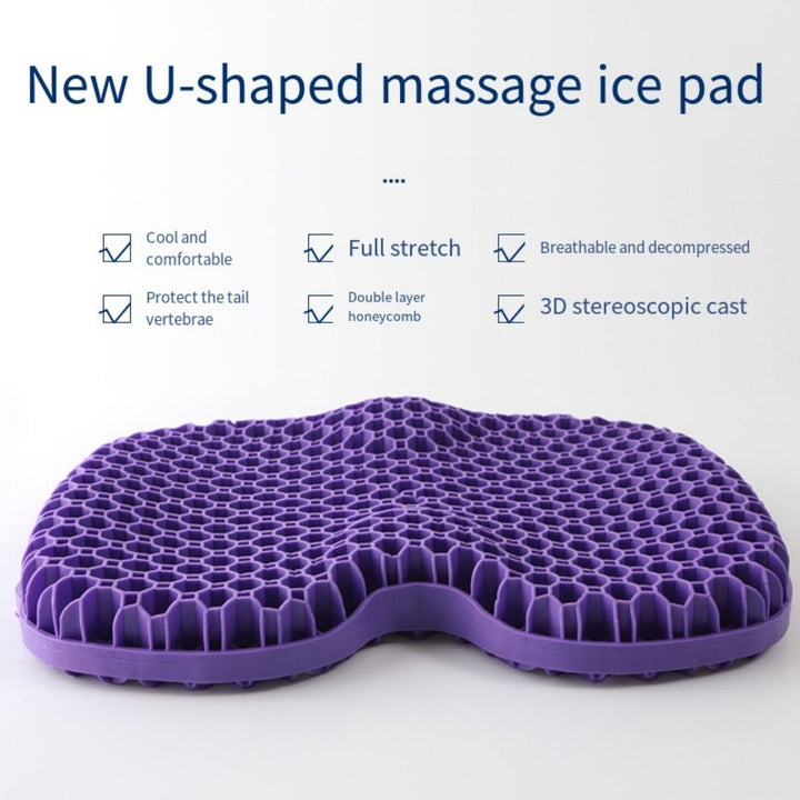 Premium 3D Gel Seat Cushion for Pressure Relief – Breathable, U-Shaped Honeycomb Chair Pad for Office, Car, & Home Use, 