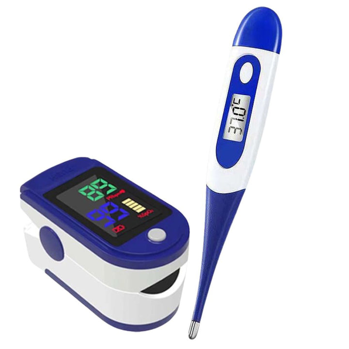 High Quality Pulse Oximeter & Soft Head Digital Thermometer Set – Accurate Finger Clip SpO2 Monitoring, Oral & Armpit 