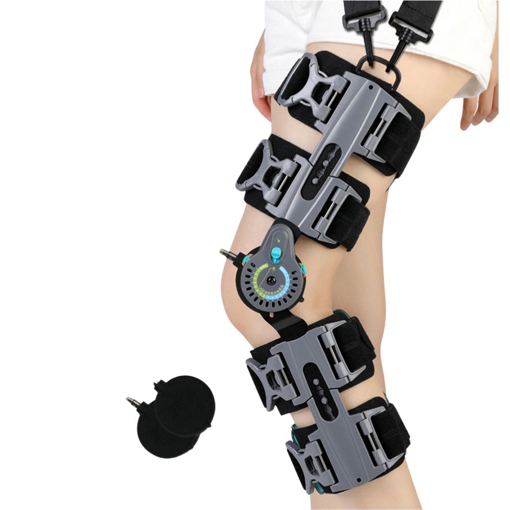 Premium Adjustable Hinged Knee Brace for Postoperative Recovery, ROM Immobilizer for ACL, MCL, Meniscus Tear, and Ligament 