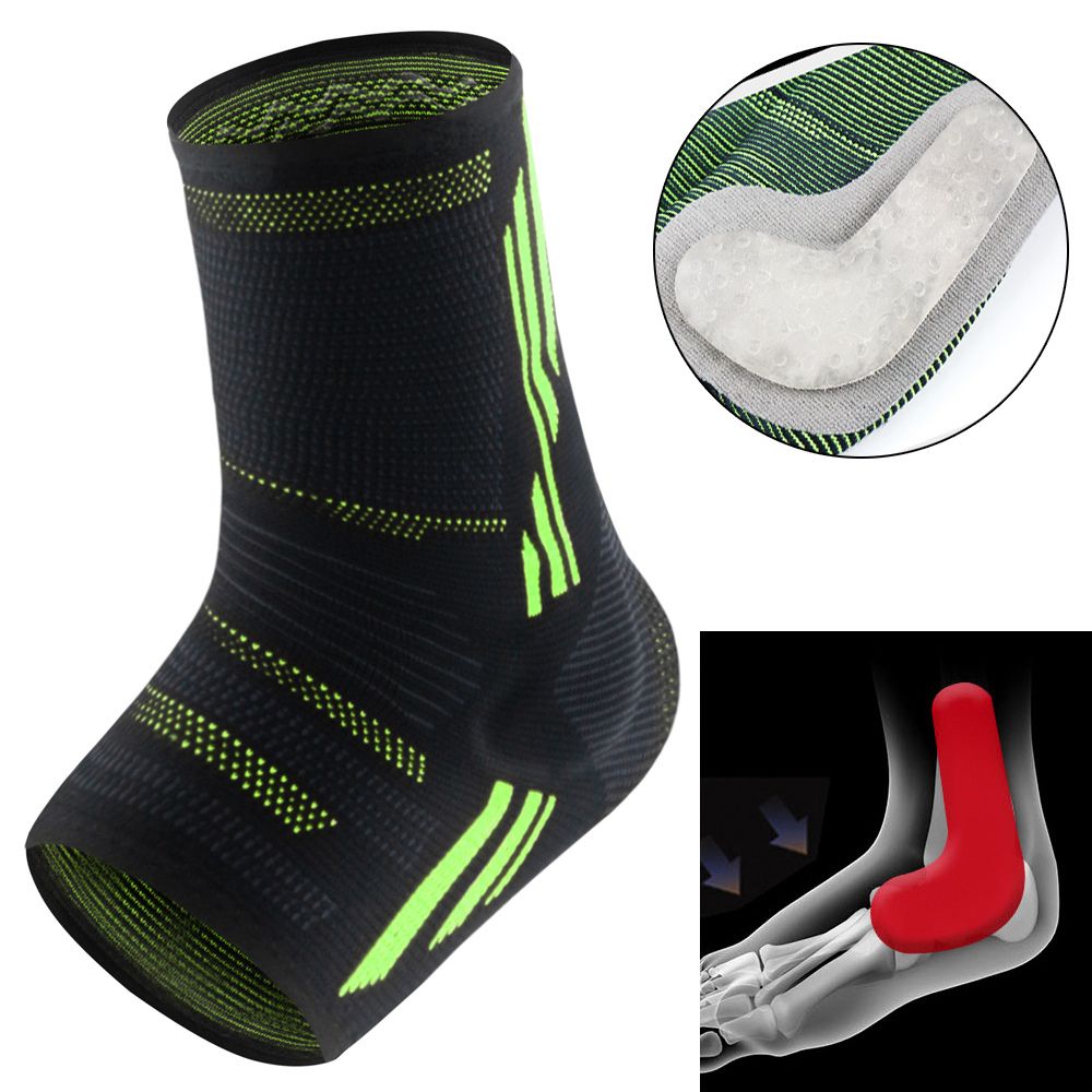 Premium Ankle Compression Sleeve for Men & Women - Silicone Gel Support, Open Toe Design, Pain Relief for Arch & Heel 