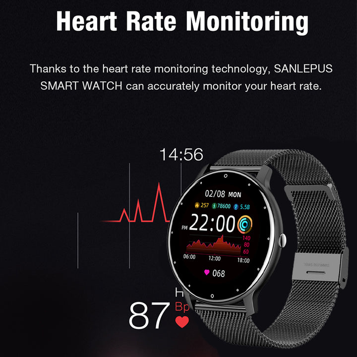 Premium Smart Watch for Women – Full Touch Screen, Fitness Tracker, Heart Rate, Blood Pressure Monitor, IP67 Waterproof,  