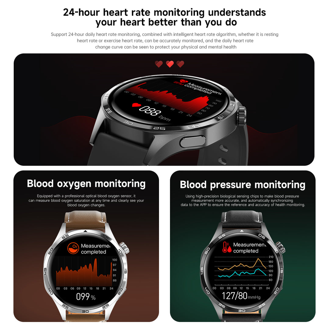 Premium Smartwatch with Blood Oxygen Monitor, Heart Rate, GPS Tracking, Phone Calls – Fitness & Health Smartwatch for Men and