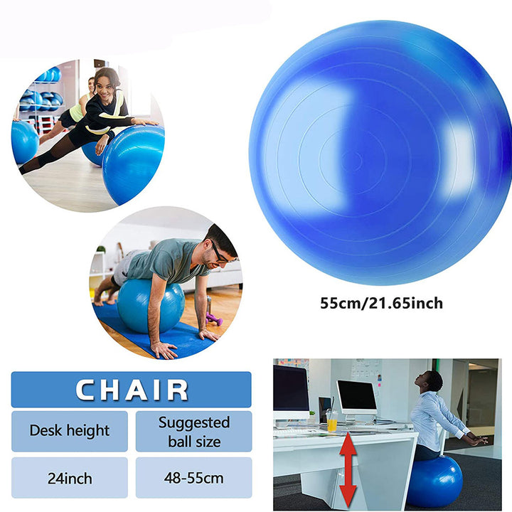 High-Quality Yoga Ball for Fitness, Pilates, and Balance – Durable Gym Exercise Ball, Perfect for Core Strength, Stability