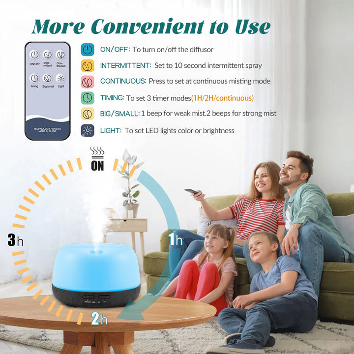 Premium Aromatherapy Diffuser & Air Humidifier - Ultrasonic Cool Mist, LED Essential Oil Flame Lamp, Quiet Operation, 180ml 