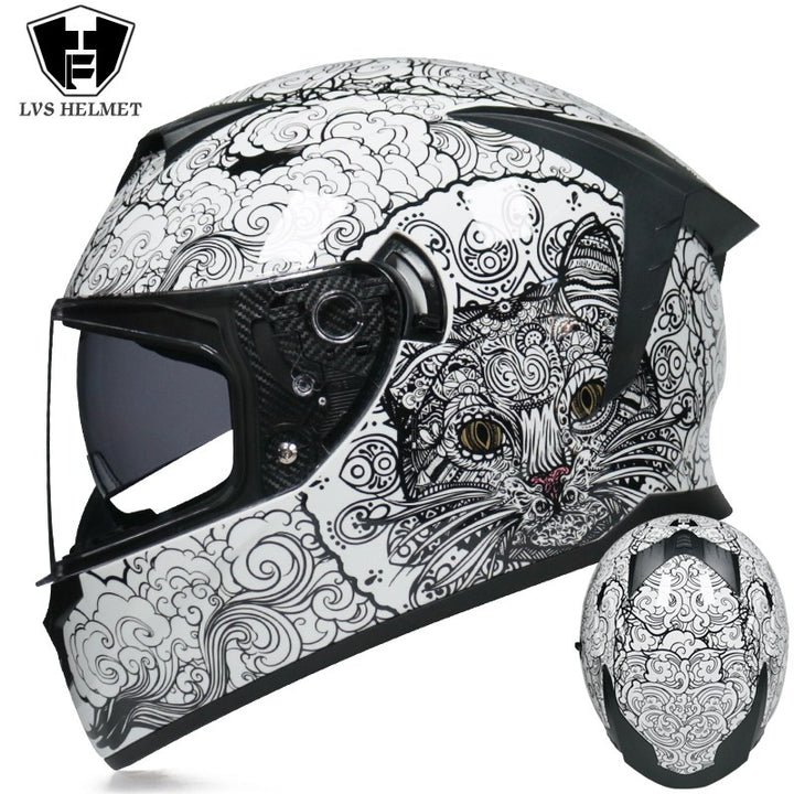 Premium Full Face Motorcycle Helmet - DOT & ECE Certified, Double Lens, Inner Sun Visor, Lightweight ABS Shell, Removable Nose Guard, Unisex for Men & Women, M/L/XL Sizes