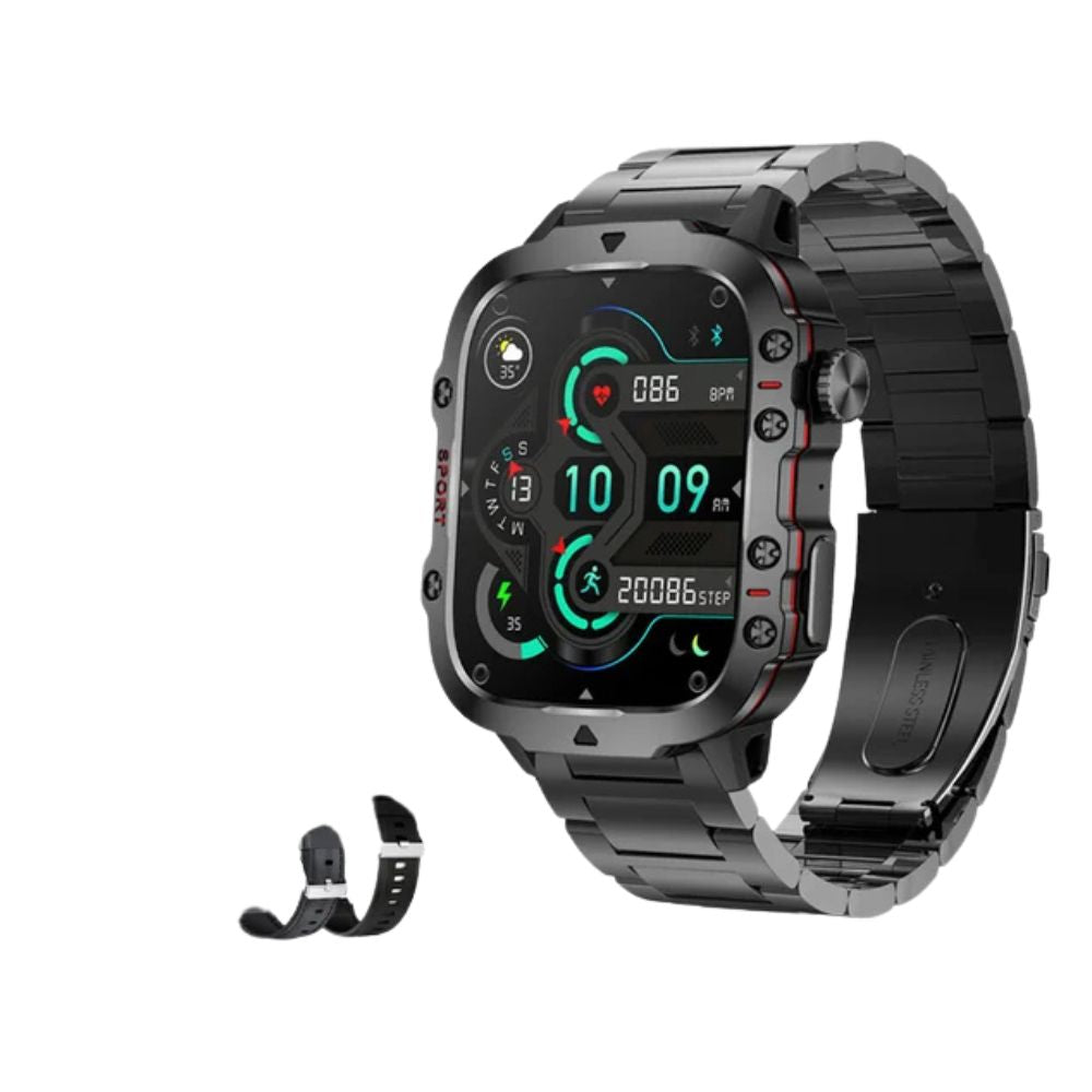 Premium Outdoor Smartwatch for Men – 2.01" HD Screen, 3ATM Waterproof, Bluetooth Calling, AI Voice Assistant, 100+ Sports 