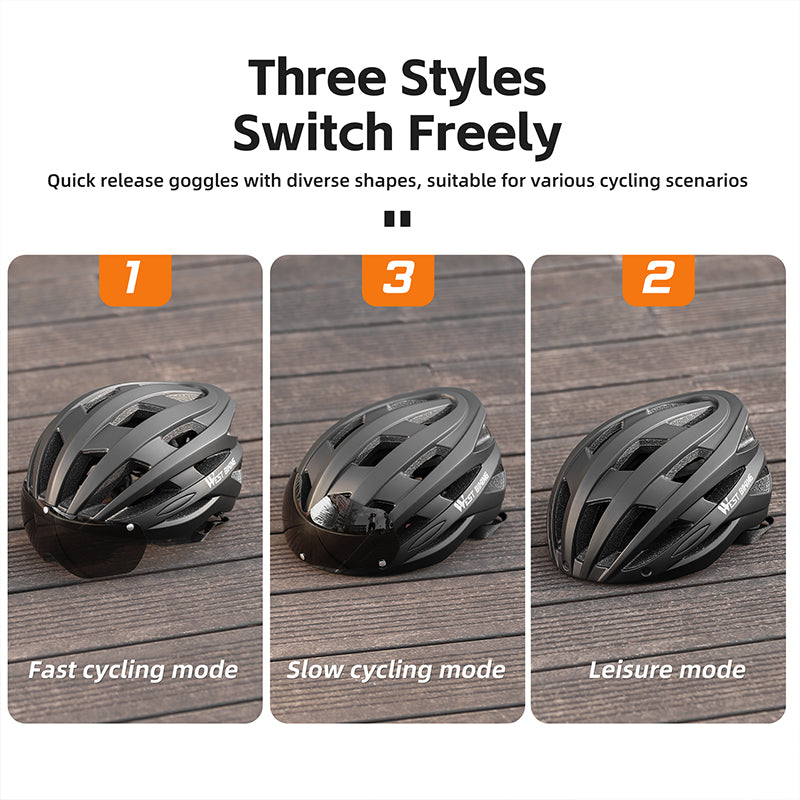 High-Quality Magnetic Lens Cycling Helmet - Breathable, Lightweight MTB & Road Bike Helmet for Men & Women, Integrated 