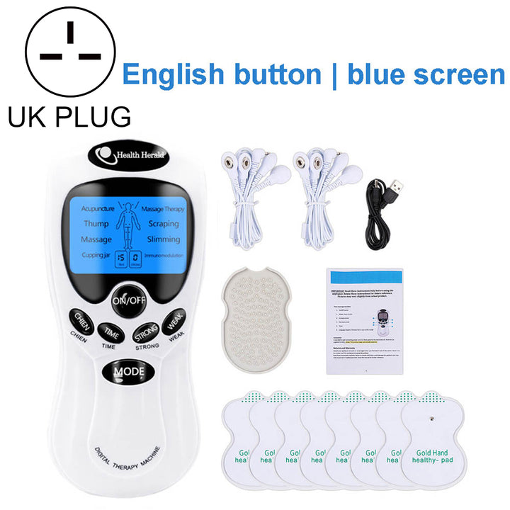 Premium Digital EMS TENS Muscle Stimulator for Body Massage - Acupuncture Therapy Machine with LCD Display, Adjustable 