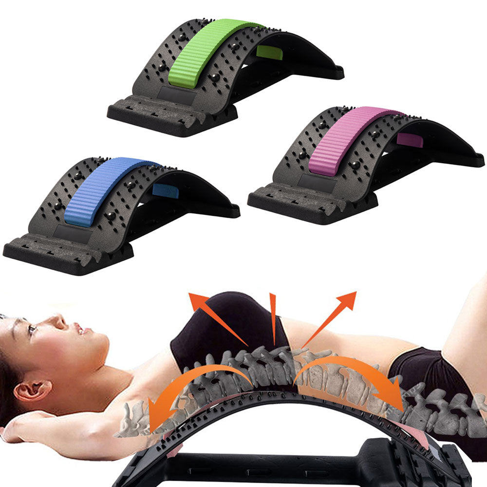 Premium Back Stretcher for Lower Back Pain Relief – 6th Gen Lumbar Support, Magnetic Massage Points, Adjustable Arch fo