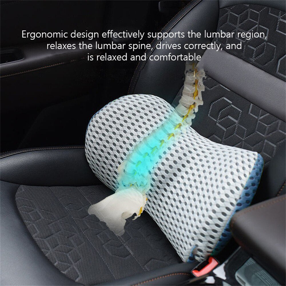 Premium Memory Foam Lumbar Support Pillow – Ergonomic Back Cushion for Car, Office Chair & Bed, Lower Back Pain Relief, 