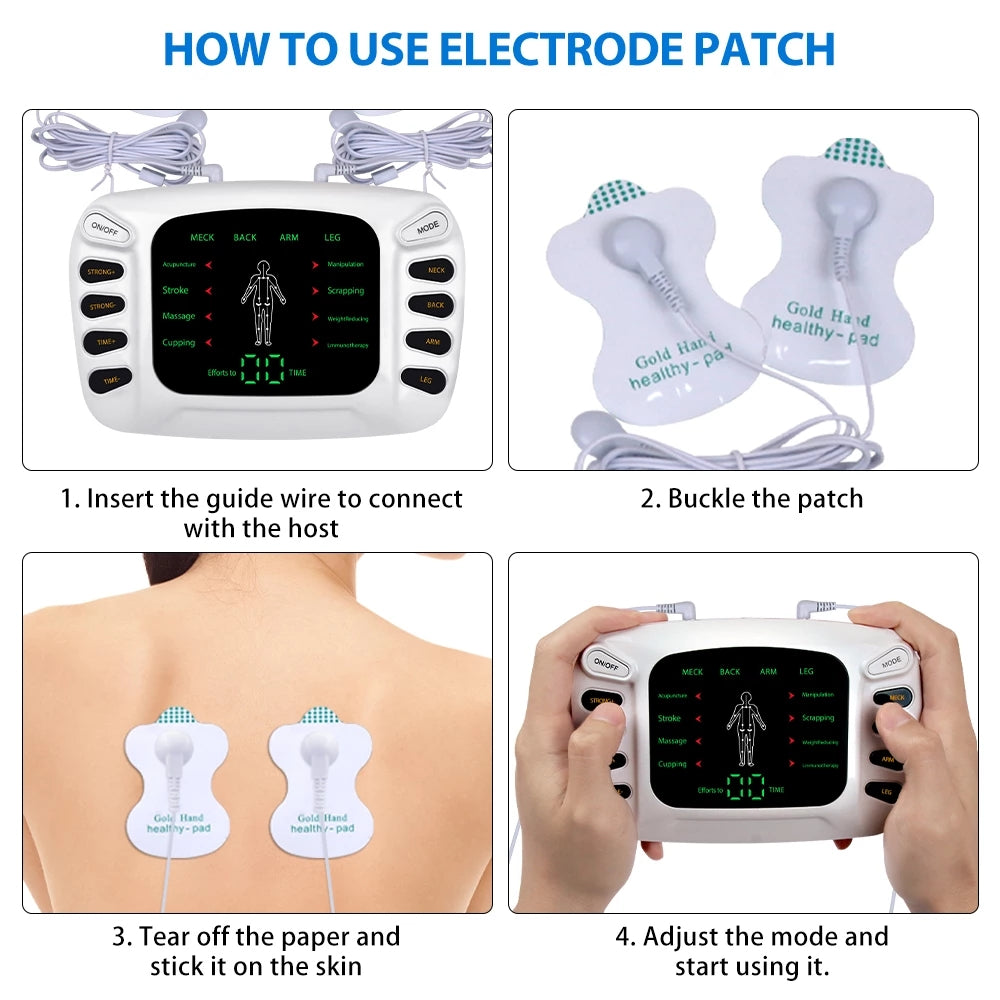 High Quality TENS EMS Muscle Stimulator 16-Mode Electric Acupuncture Body Massager for Pain Relief, Muscle Relaxation,  