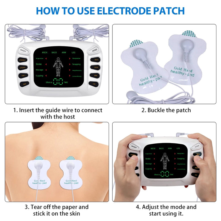 High Quality TENS EMS Muscle Stimulator 16-Mode Electric Acupuncture Body Massager for Pain Relief, Muscle Relaxation,  