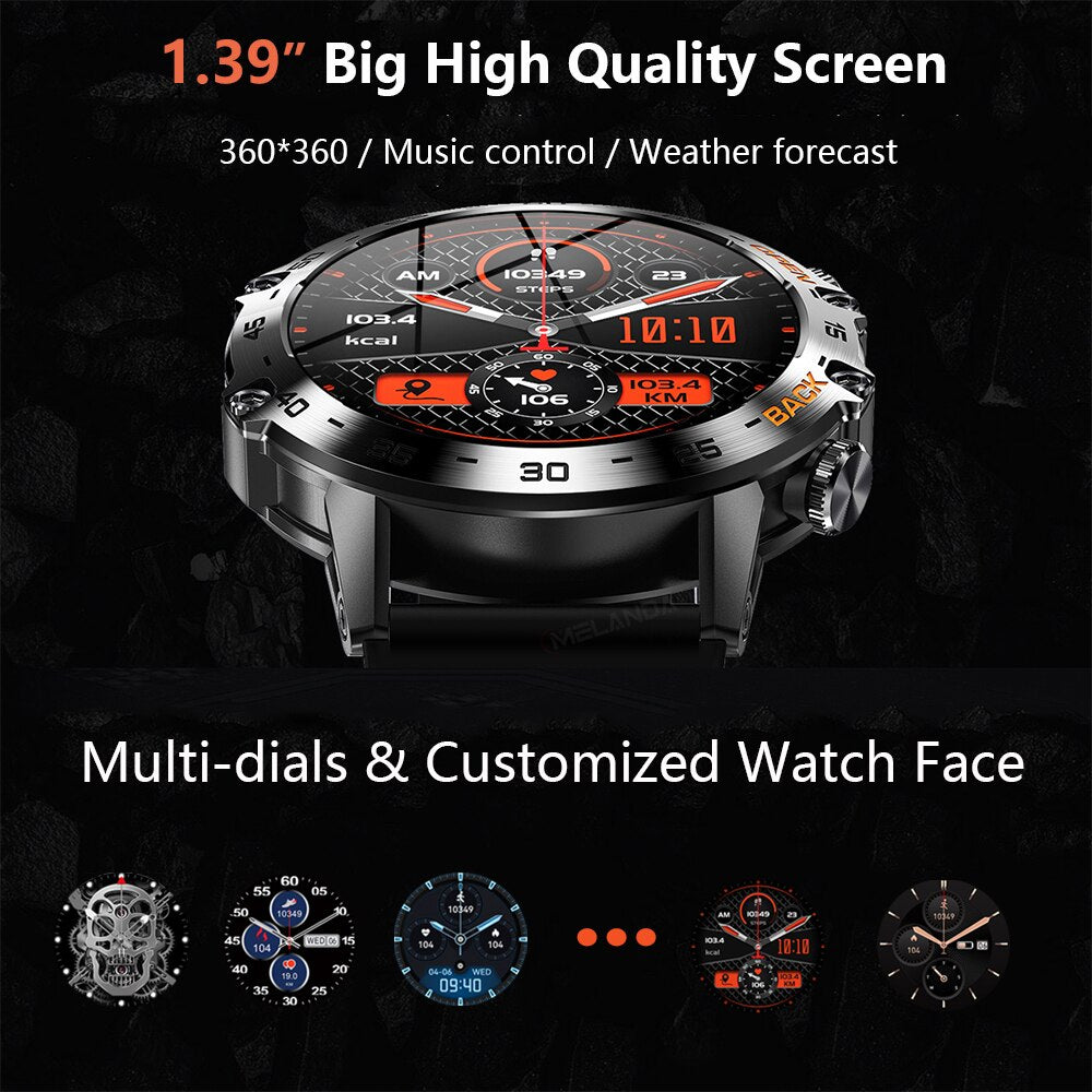 Premium Bluetooth Call Smartwatch for Men - IP67 Waterproof, 1.39-inch Display, Fitness Tracker, Sports Modes, Compatible  