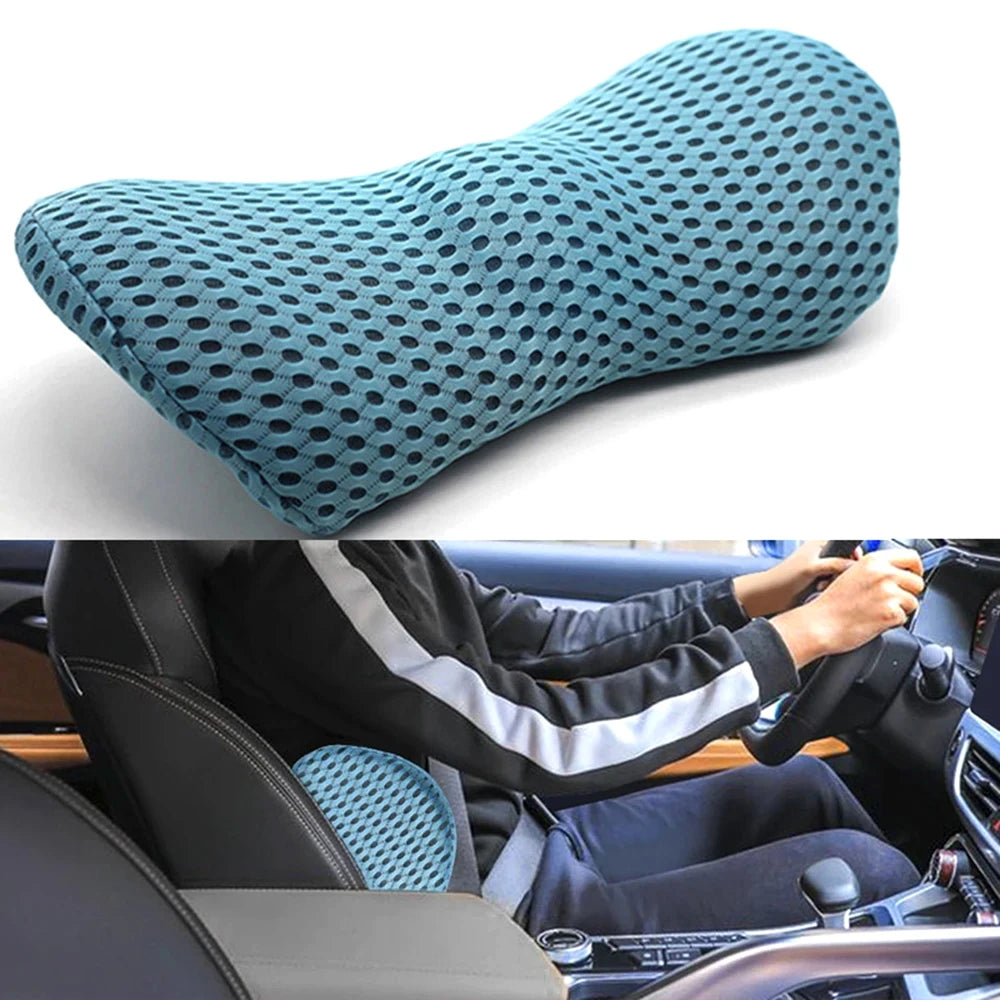 Premium Memory Foam Lumbar Support Pillow – Ergonomic Back Cushion for Car, Office Chair & Bed, Lower Back Pain Relief, 