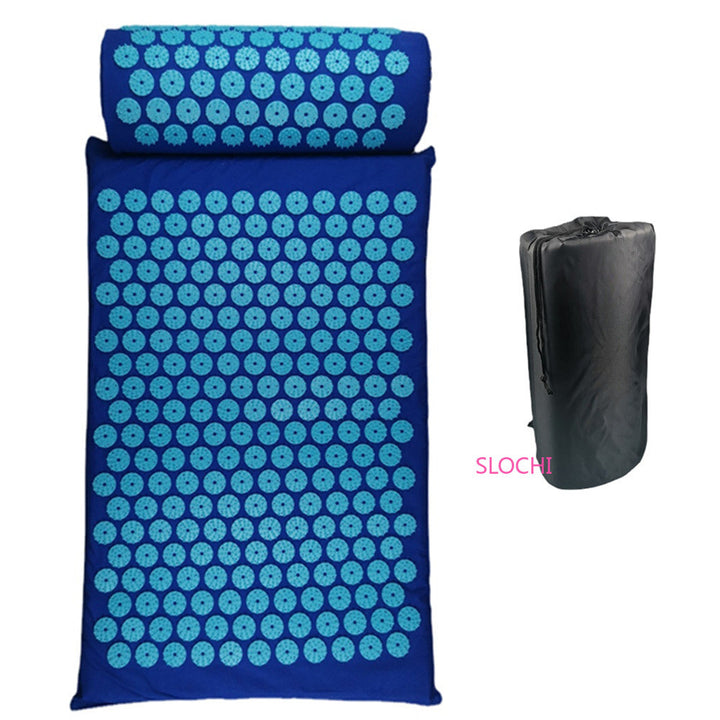 Premium Acupressure Massage Mat – Stress Relief & Back Pain Relief – Yoga Mat with Spikes, Pillow & Portable Design 