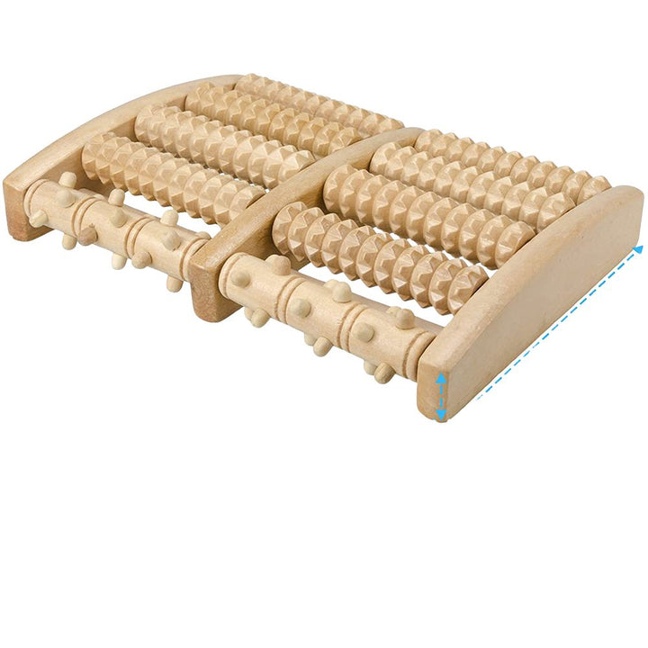 Premium Wooden Foot Massager Roller - Reflexology Tool for Muscle Relaxation, Pain Relief, Spa Gift for Anxiety, Insomnia, 