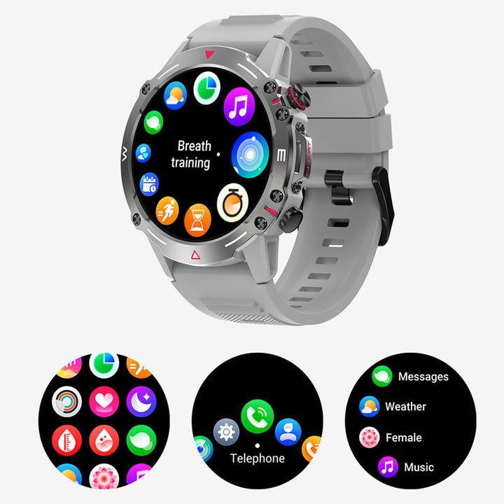 Premium Smartwatch with 1.43" AMOLED Display – Voice Calling, 100 Sports Modes, Military Grade Toughness, Waterproof, 7-Day 