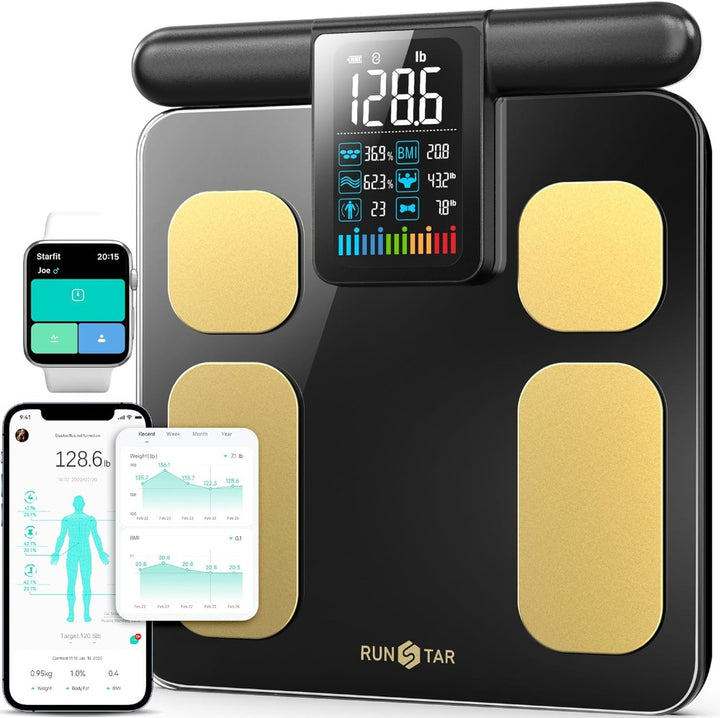 Premium Smart Body Composition Scale - Digital Bioimpedance Scale for Body Fat, Weight & Health Tracking, 2023 New, High 