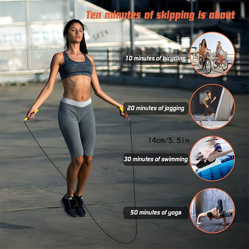 Premium Sports Jump Rope for Adults – 3m Adjustable Steel Wire Rope for Fitness, Weight Loss, and Physical Education, Durable