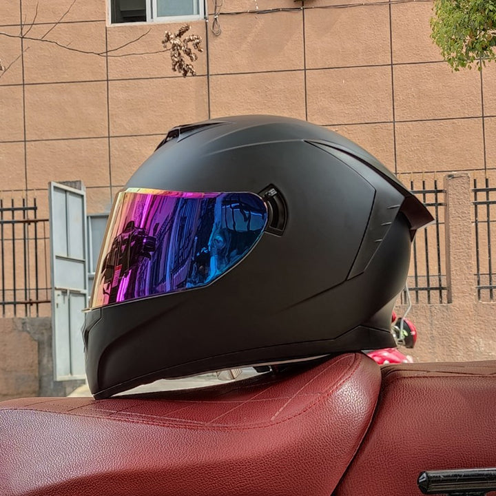 Premium Full Face Motorcycle Helmet - DOT & ECE Certified, Double Lens, Inner Sun Visor, Lightweight ABS Shell, Removable Nose Guard, Unisex for Men & Women, M/L/XL Sizes