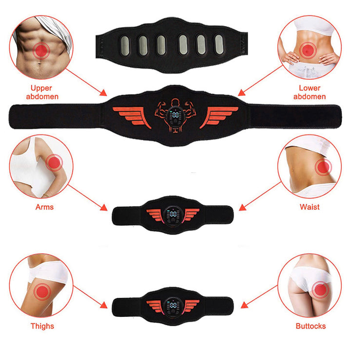 Premium EMS Muscle Stimulator Abdominal Trainer Massage Belt - 10 Modes, 30 Strength Levels, USB Rechargeable, Slim Belly and