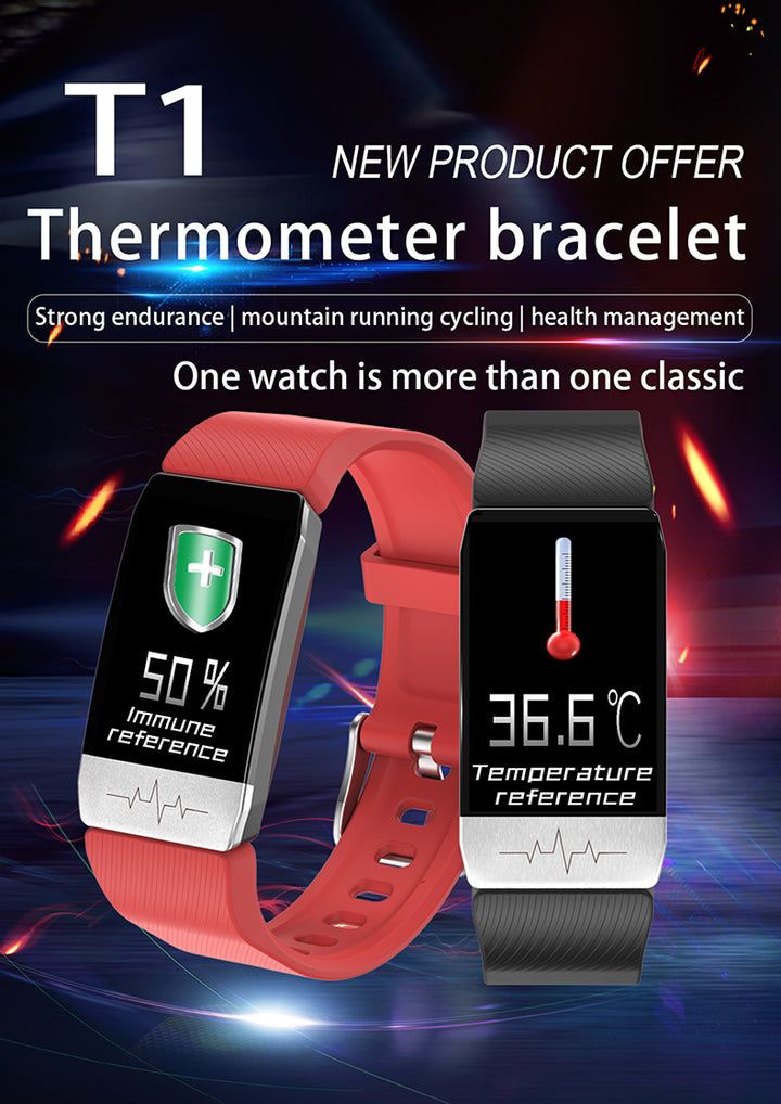 Premium Smart Health Bracelet – ECG, Heart Rate, Blood Pressure, Body Temperature Monitor, Sports Tracker, Drink Reminder,  