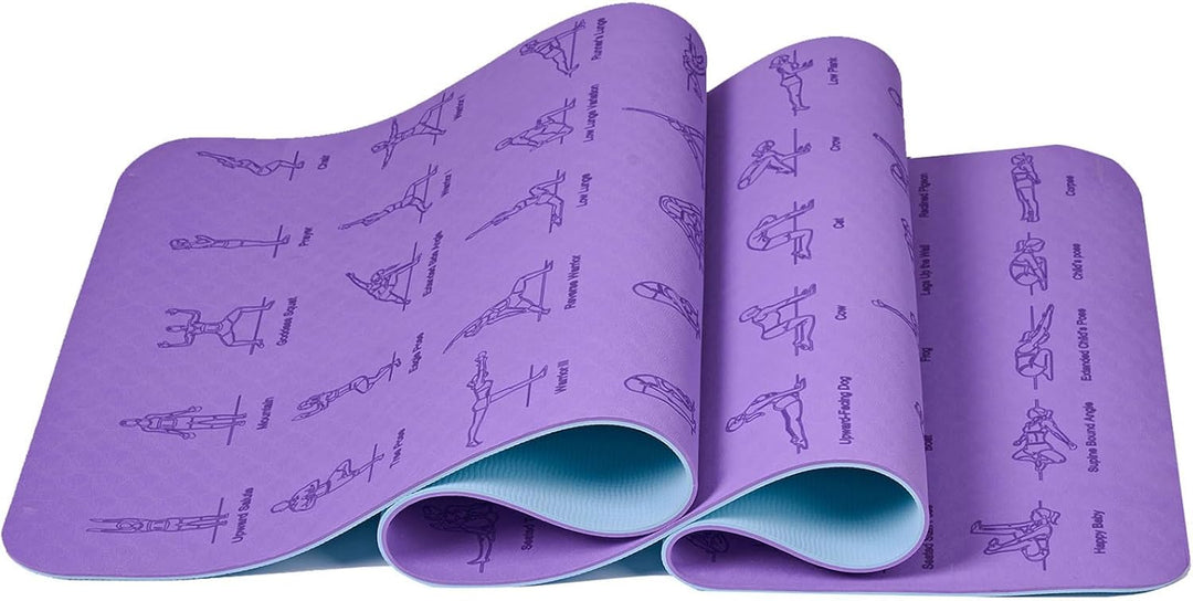 Premium TPE Yoga Mat – 183x61cm Anti-Skid Exercise & Pilates Mat – Eco-Friendly, Durable, Anti-Tear, Non-Slip 