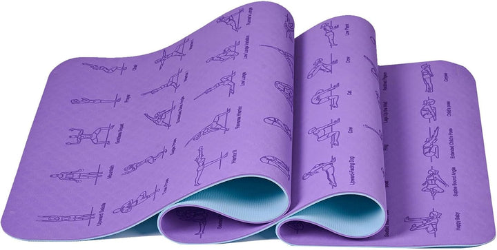 Premium TPE Yoga Mat – 183x61cm Anti-Skid Exercise & Pilates Mat – Eco-Friendly, Durable, Anti-Tear, Non-Slip 